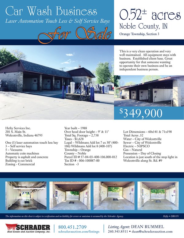 Listing brochure cover - Carwash